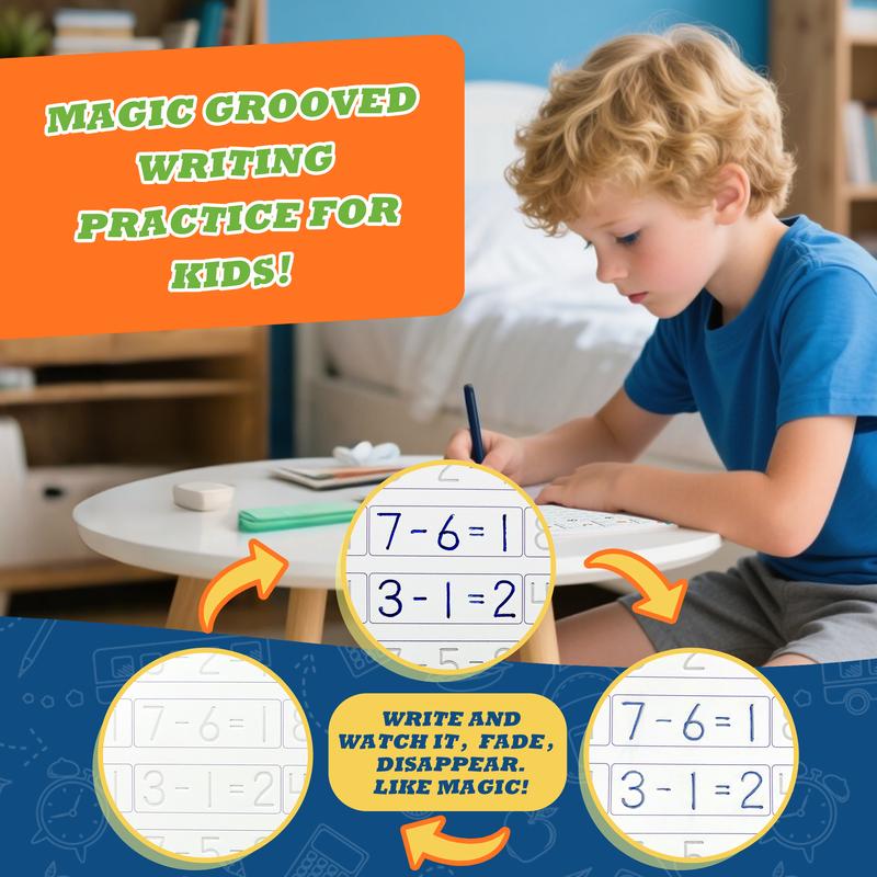 Tiktrove Reusable Grooved Handwriting Workbook for Kids