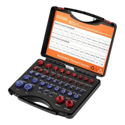 44Pcs Nut & Bolt Thread Checker