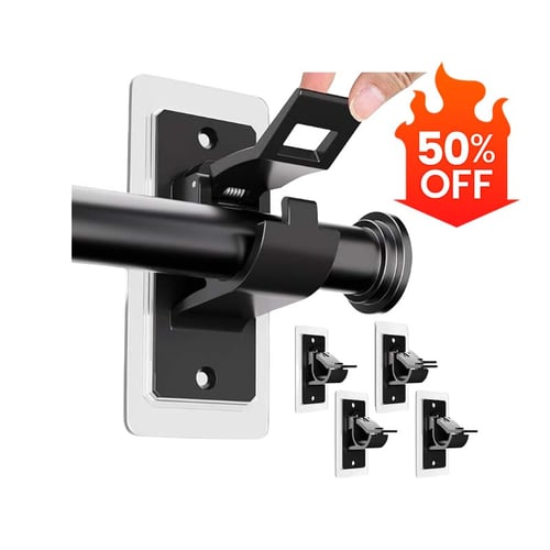 No Drill Curtain Rod Brackets