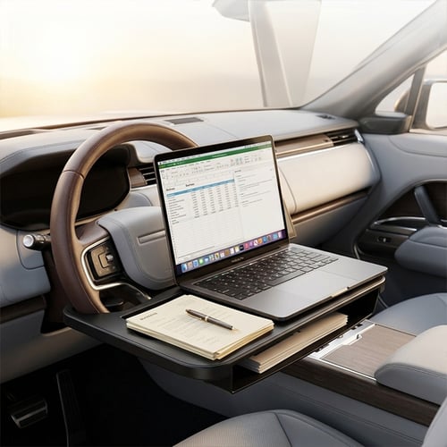 2-in-1 Car Steering Wheel Desk & Seat Gap Organizer Tray